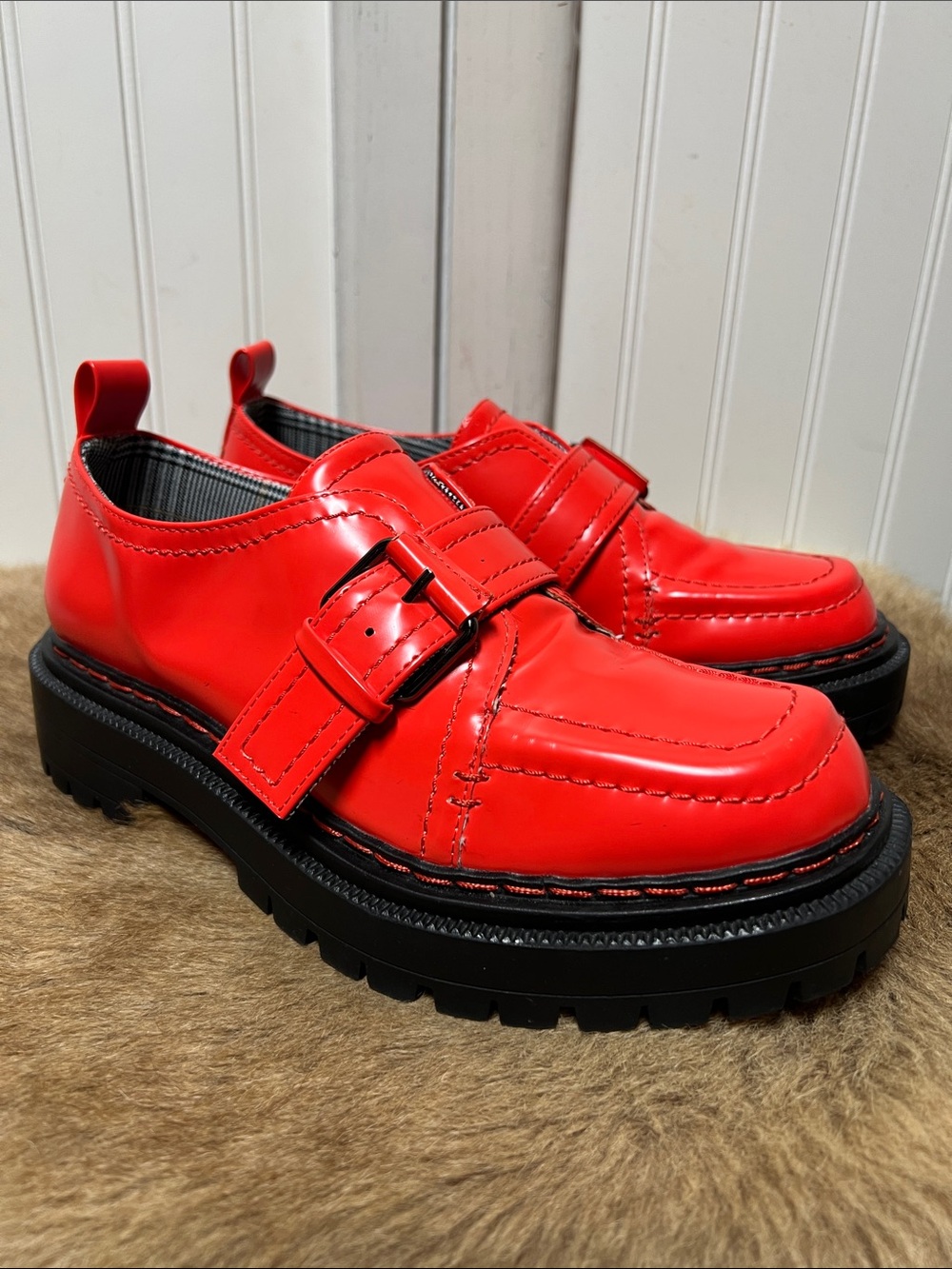 Sam Edelman Lug Sole Platform Ska Punk Boots 8 Loafers Like New